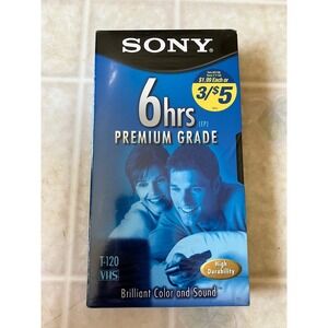 One Sony T120VRH Premium Grade VHS Video Tape New Sealed